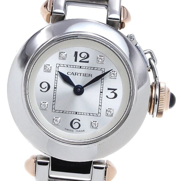 Cartier Accessories - CARTIER Mispacha 8P Diamond Silver Dial Quartz Ladies Watch